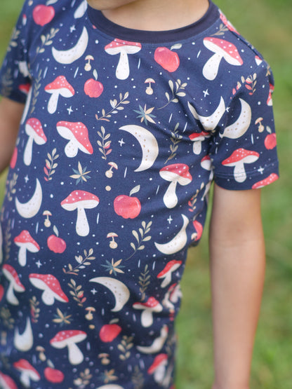 Mushroom Moon Two Piece Kids Pajama Set